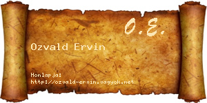 Ozvald Ervin névjegykártya