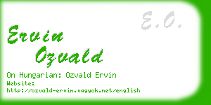 ervin ozvald business card